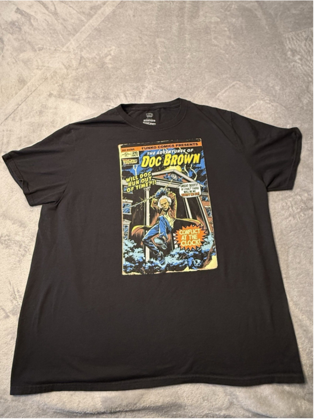 Funko Pop T Shirt Unisex The Adventures of Doc Brown Size XL